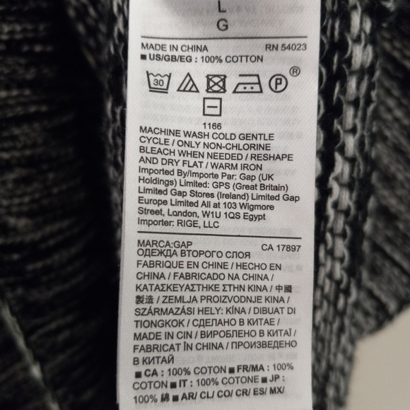 Gap for Good black open cardigan vest sweater size L - Picture 2 of 7